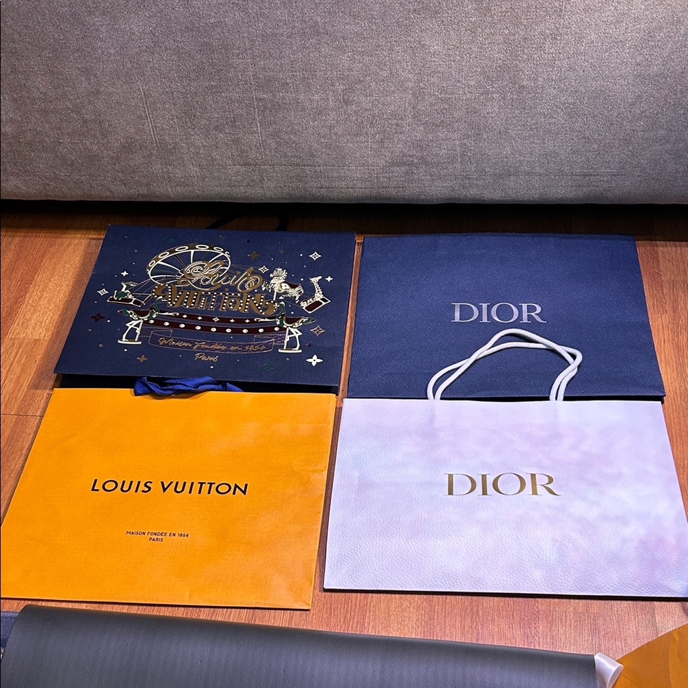 Dior and Louis Vuitton Shopping Bags